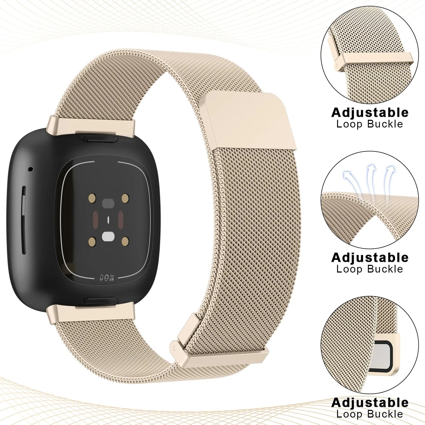 Fitbit Versa Magnetic Strap – Stylish Adjustable Band for Fitness Tracking