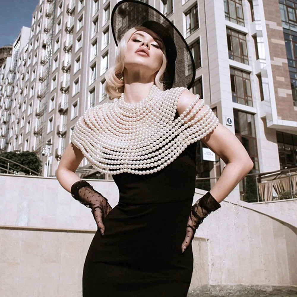 Body Chain Jewelry – Pearl Body Harness for Festivals and Parties