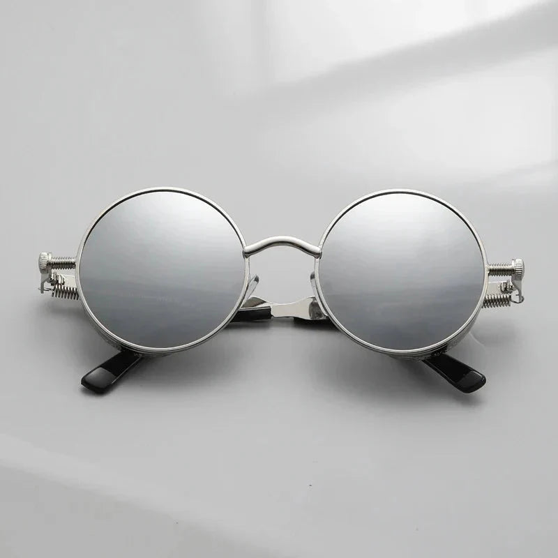 Round Steampunk Sunglasses – Vintage Metal Eyewear for Retro Style
