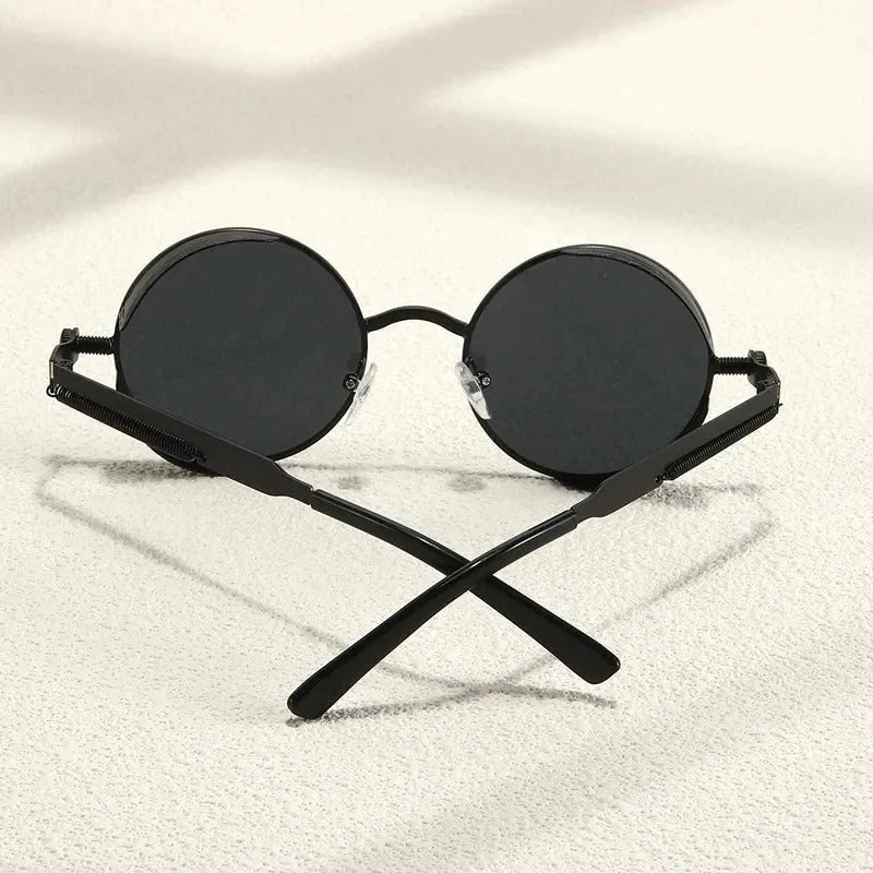 Round Steampunk Sunglasses – Vintage Metal Eyewear for Retro Style