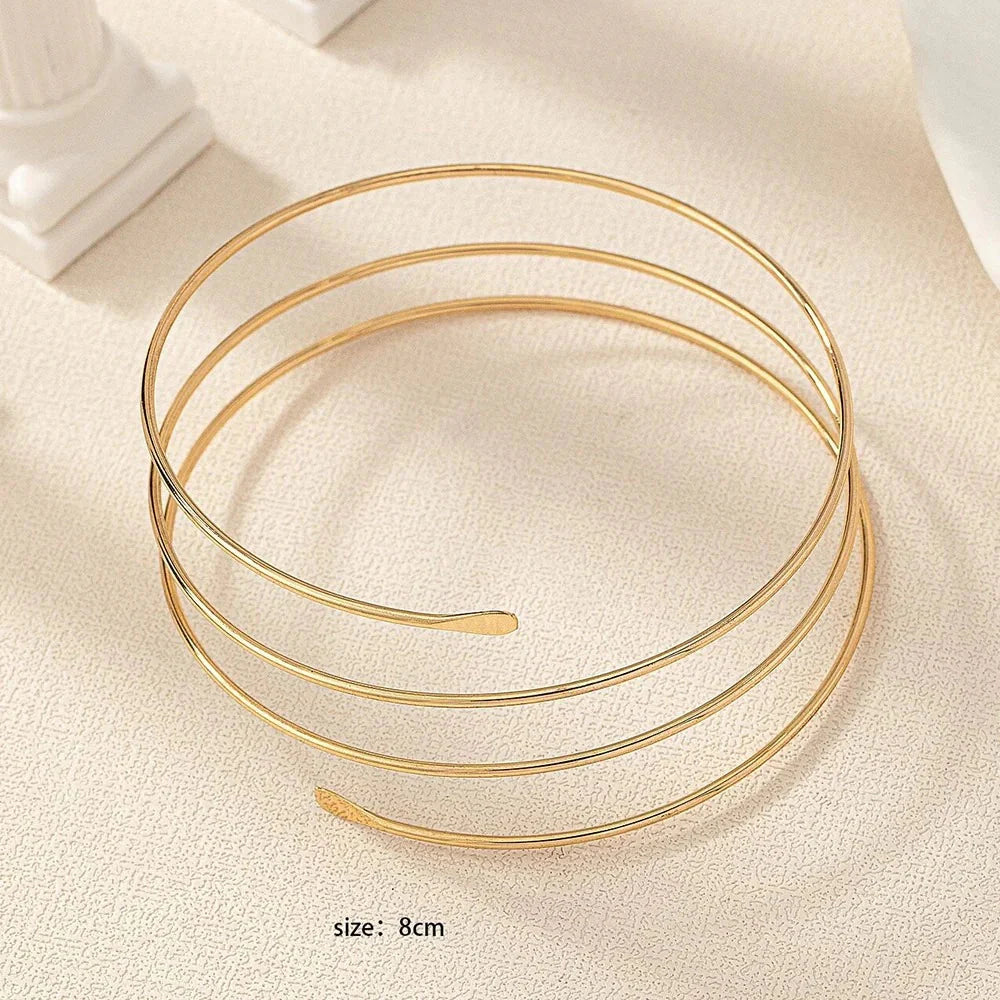 Gold Cuff Bracelet – Adjustable Glam Arm Jewelry for Women