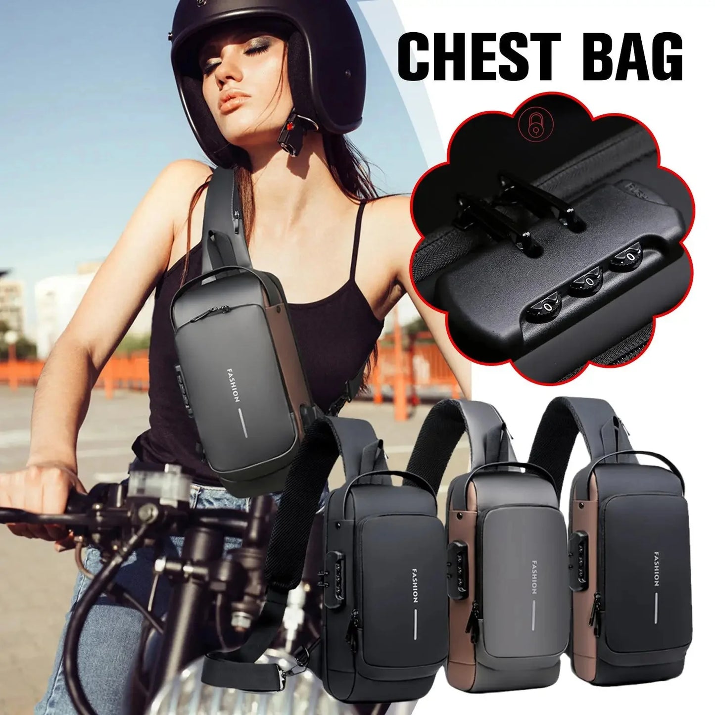 Men's Sling Pack – Anti-Theft Crossbody Bag for Travel