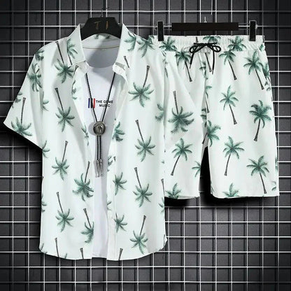 Men's Hawaiian Shirt Set – Quick Dry Tropical Print Outfit