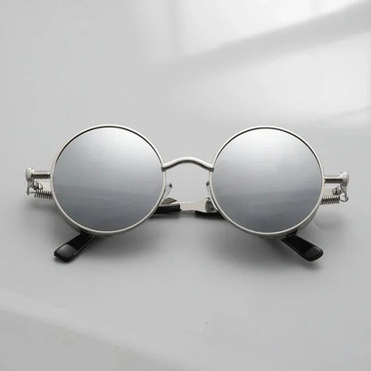 Round Steampunk Sunglasses – Vintage Metal Eyewear for Retro Style
