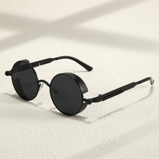 Round Steampunk Sunglasses – Vintage Metal Eyewear for Retro Style