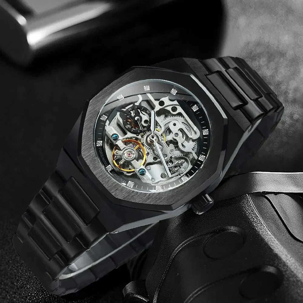 Luxury Skeleton Watch – Men's Automatic Timepiece with Transparent Design