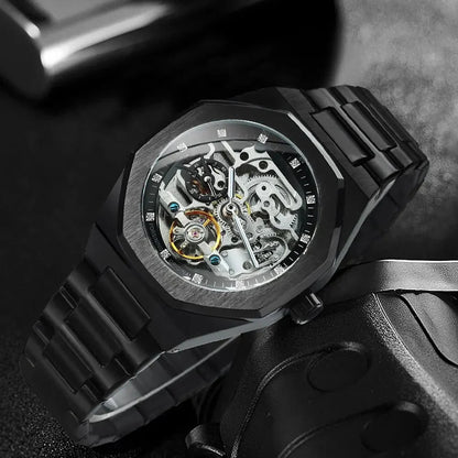 Luxury Skeleton Watch – Men's Automatic Timepiece with Transparent Design
