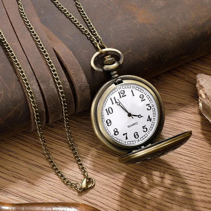 Steampunk Pocket Watch – Vintage Quartz Timepiece with Elegant Design