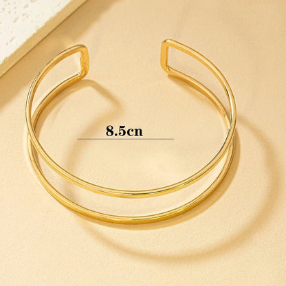 Gold Cuff Bracelet – Adjustable Glam Arm Jewelry for Women