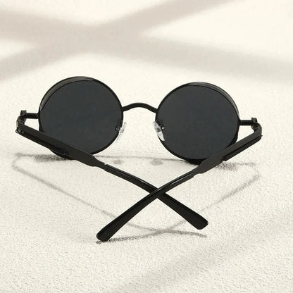 Round Steampunk Sunglasses – Vintage Metal Eyewear for Retro Style
