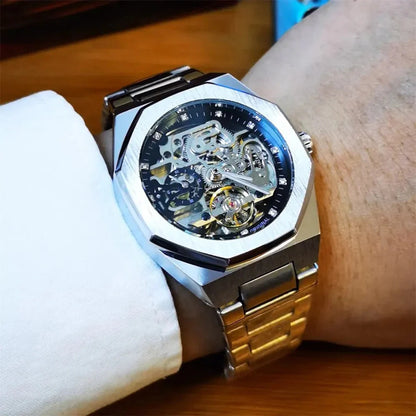 Luxury Skeleton Watch – Men's Automatic Timepiece with Transparent Design