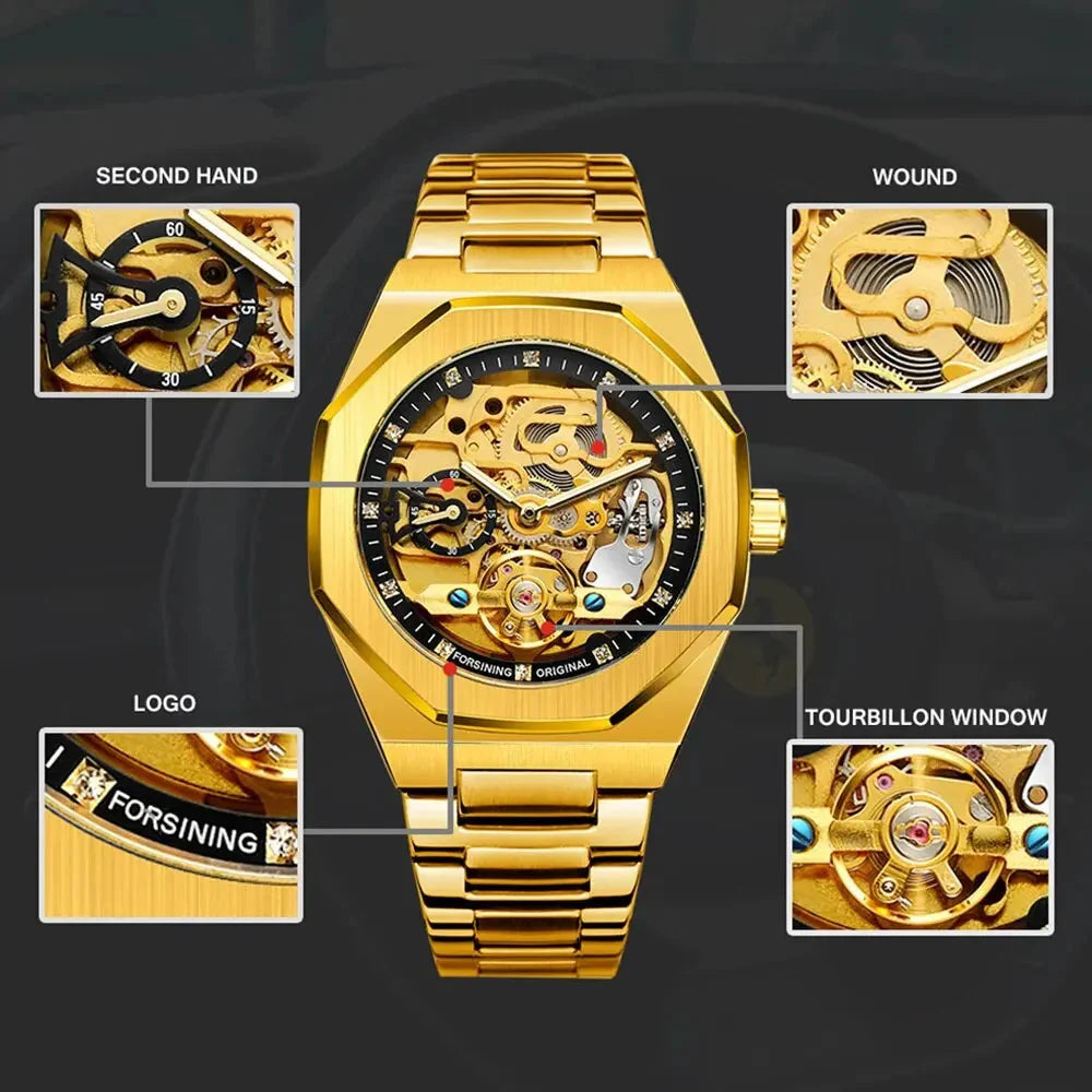 Luxury Skeleton Watch – Men's Automatic Timepiece with Transparent Design