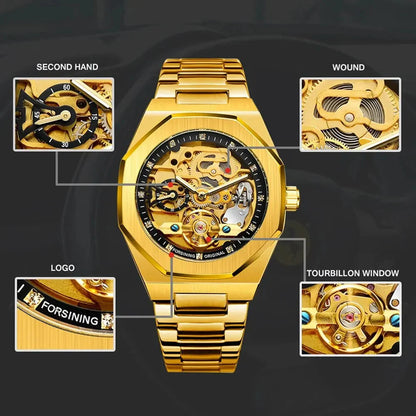 Luxury Skeleton Watch – Men's Automatic Timepiece with Transparent Design