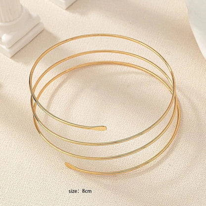 Gold Cuff Bracelet – Adjustable Glam Arm Jewelry for Women